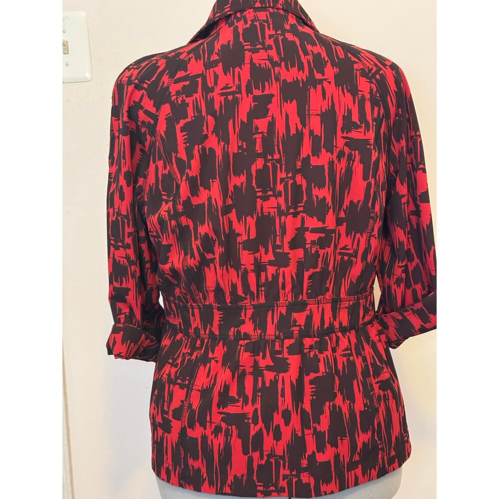 Zenergy by Chico’s Women’s Red & Black Abstract Print Zip Jacket Size 1 (Medium) - Picture 5 of 6